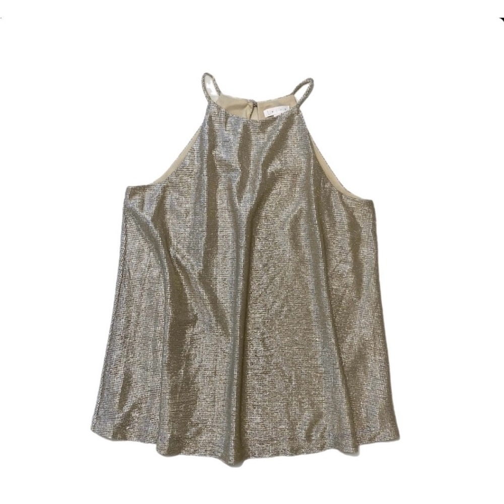 Champagne Sparkly Sleeveless Top Leith